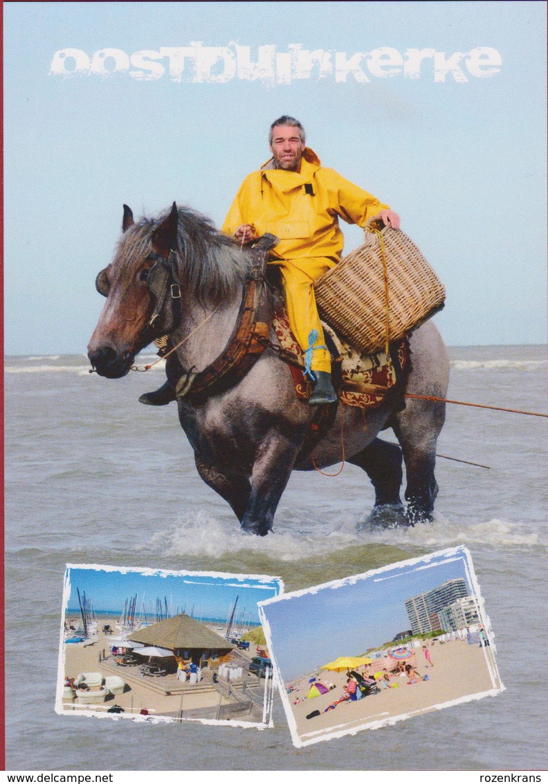 Grote Kaart Koksijde Oostduinkerke Garnaalvisser Garnaalvissers Te Paard - Koksijde