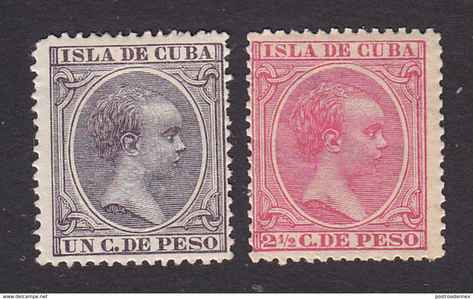 Cuba, Scott #135, 143, Mint Hinged, King Alfonso XIII, Issued 1890 - Cuba (1874-1898)