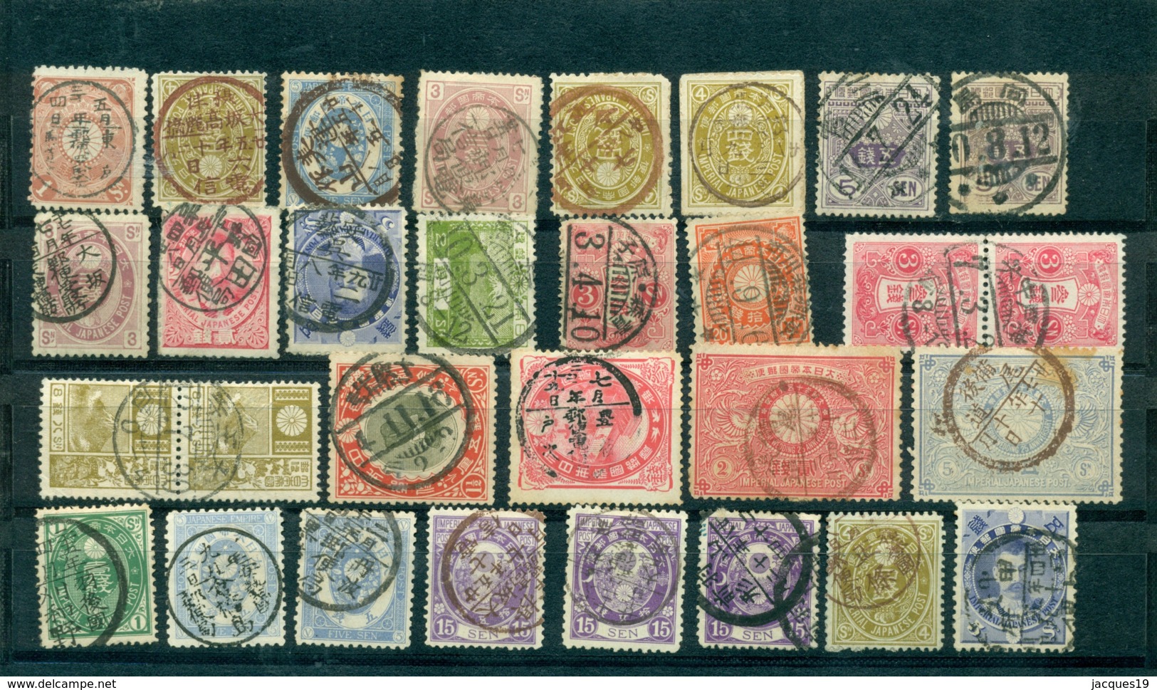 Japan Period 1883-1939 Group Of 30 Stamps With Full Or Large Part Of Cancels - Other & Unclassified