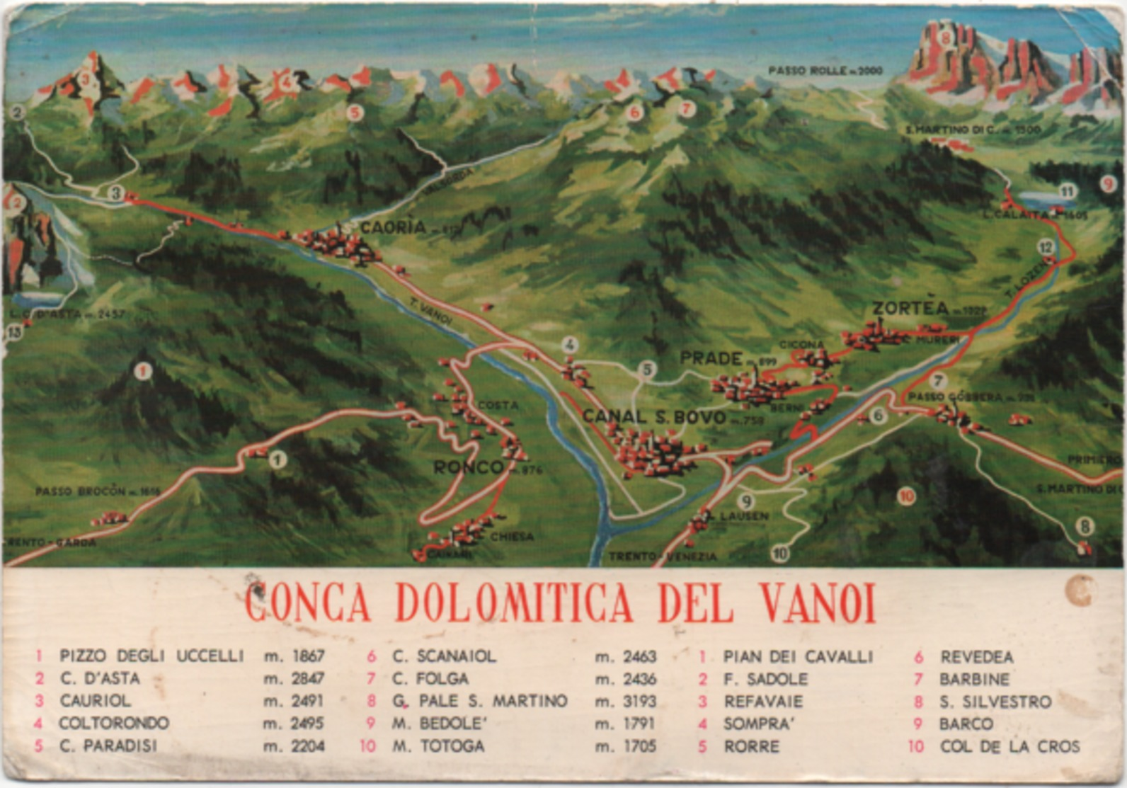 Conca Dolomitica Del Vanoi (Trento). Nuova. Canal San Bovo, Caoria, Zortea, Prade, Ronco, Calaita - Trento