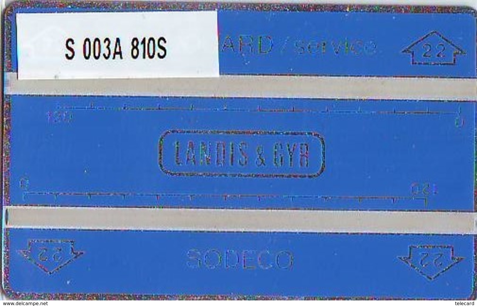 NEDERLAND LANDIS&GYR * SODECO * SERVICE CARD NR S003.A  810S  "22"  3 Mm ONGEBRUIKT *  MINT - Test & Servizio