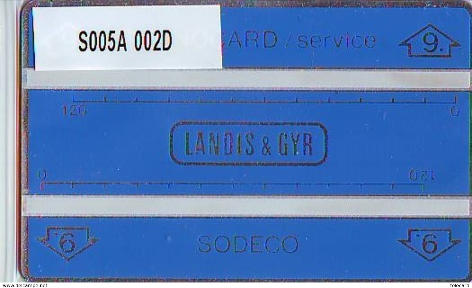 NEDERLAND LANDIS&GYR * SODECO * SERVICE CARD NR S005A 002D  "9"  3 Mm ONGEBRUIKT *  MINT - Test & Dienst