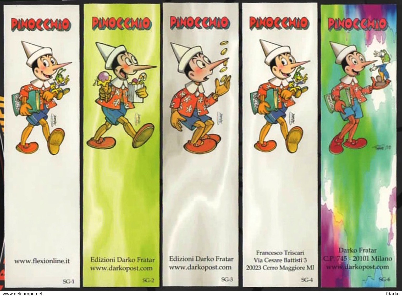 Lotto 14 Segnalibrii Pinocchio Bookmarks Pinokjo Lesezeichen Pinocho Signets Пинокио BD Ostržek - Lesezeichen