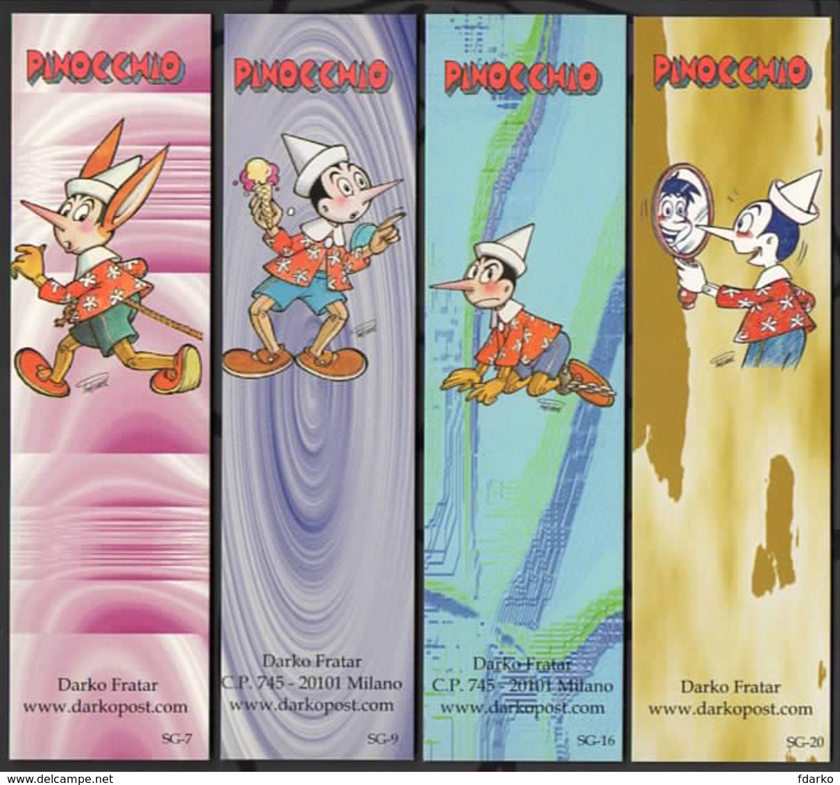 Lotto 14 Segnalibrii Pinocchio Bookmarks Pinokjo Lesezeichen Pinocho Signets Пинокио BD Ostržek - Segnalibri