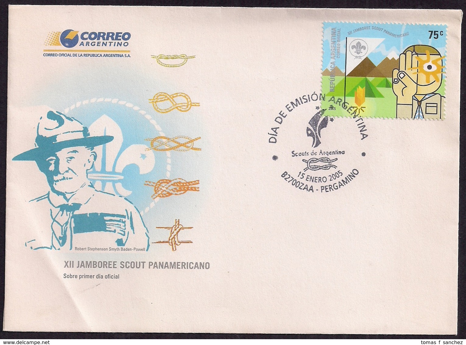 Argentina - FDC - 2005 - Robert Stephenson Smyth Baden-Powell XIIème Jamboree Scout Panaméricain Du 8 Au 16 Janvier 2005 - Used Stamps