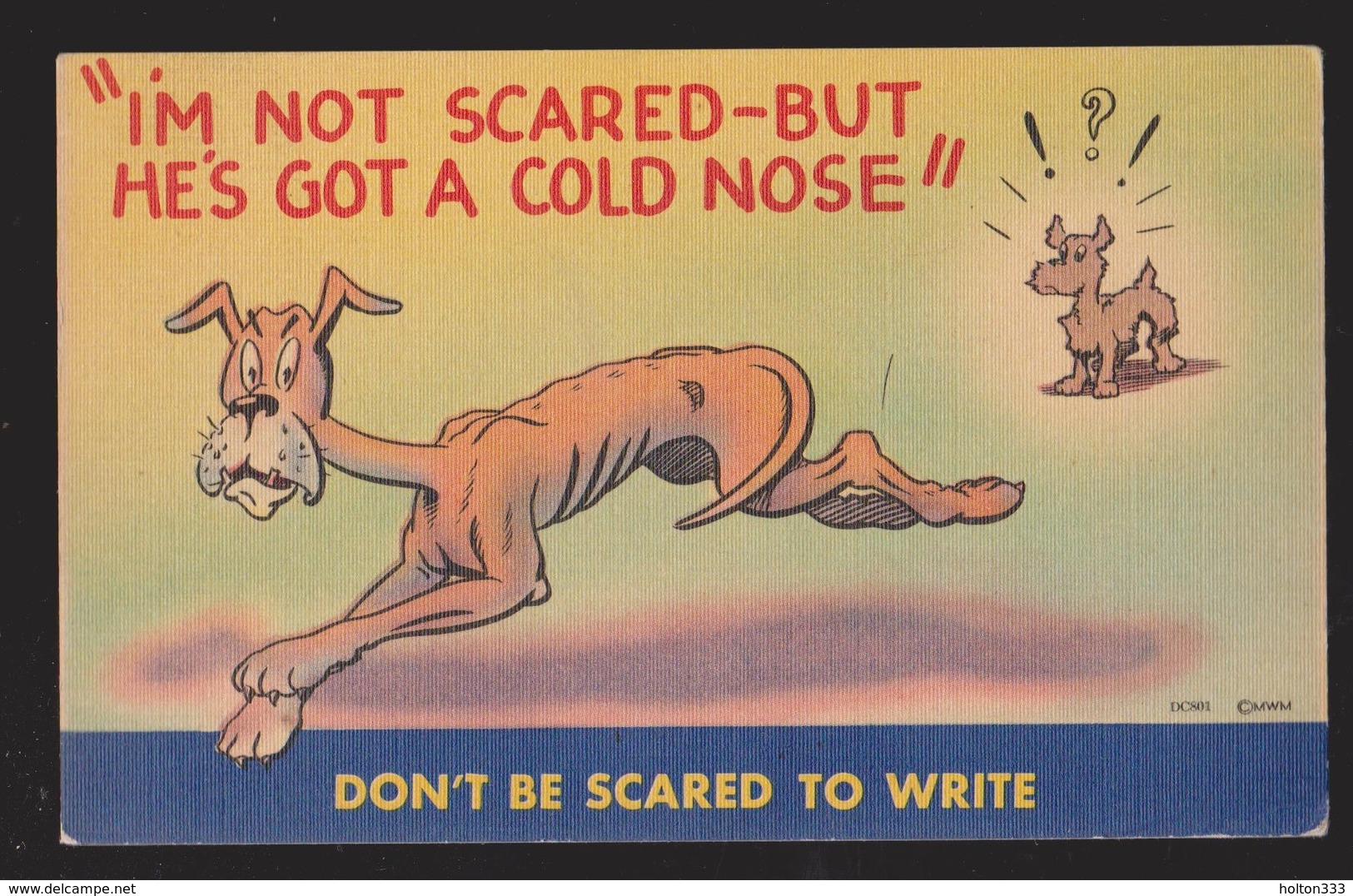 Comic Postcard - Dog With Cold Nose - Used 1945 - Comics