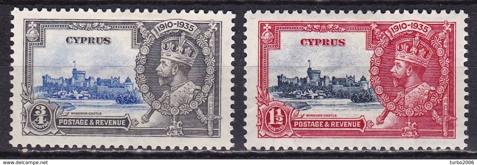 CYPRUS 1935 King George V Silver Jubilee 2 Values From The Set Vl. 138 - 139 MH - Cyprus (...-1960)