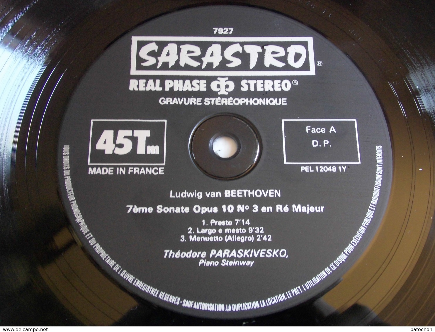 Théodore Paraskivesco 3 Vinyle LP 1 x 45 tours SARASTRO Beethove 18, 19, 20 Déc 1978 & 2 x échantillons 14, 15 fév 1978.