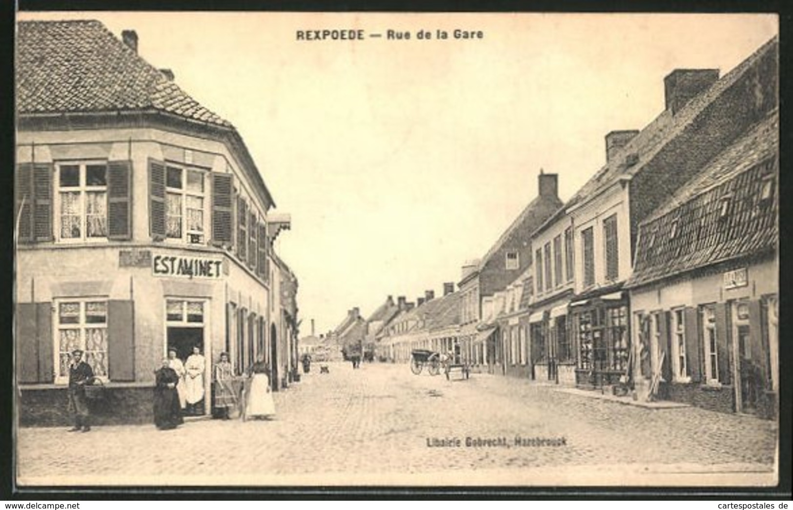 CPA Rexpoede, Rue De La Gare - Autres & Non Classés