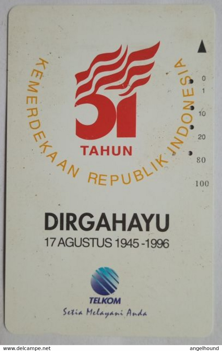 Indonesia 100 Units "   51 TAHUN - Dirgahayu  17 Agustus 1945 - 1996 ' - Indonesia