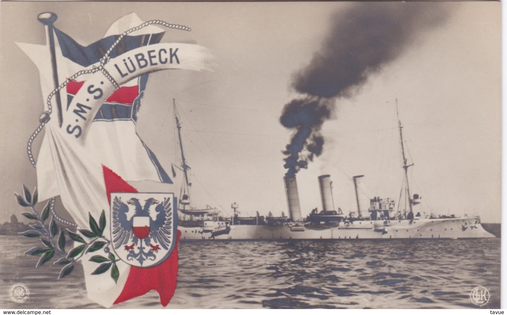 Alte Ansichtskarte Von Der S.M.S. Lübeck - Ausrüstung