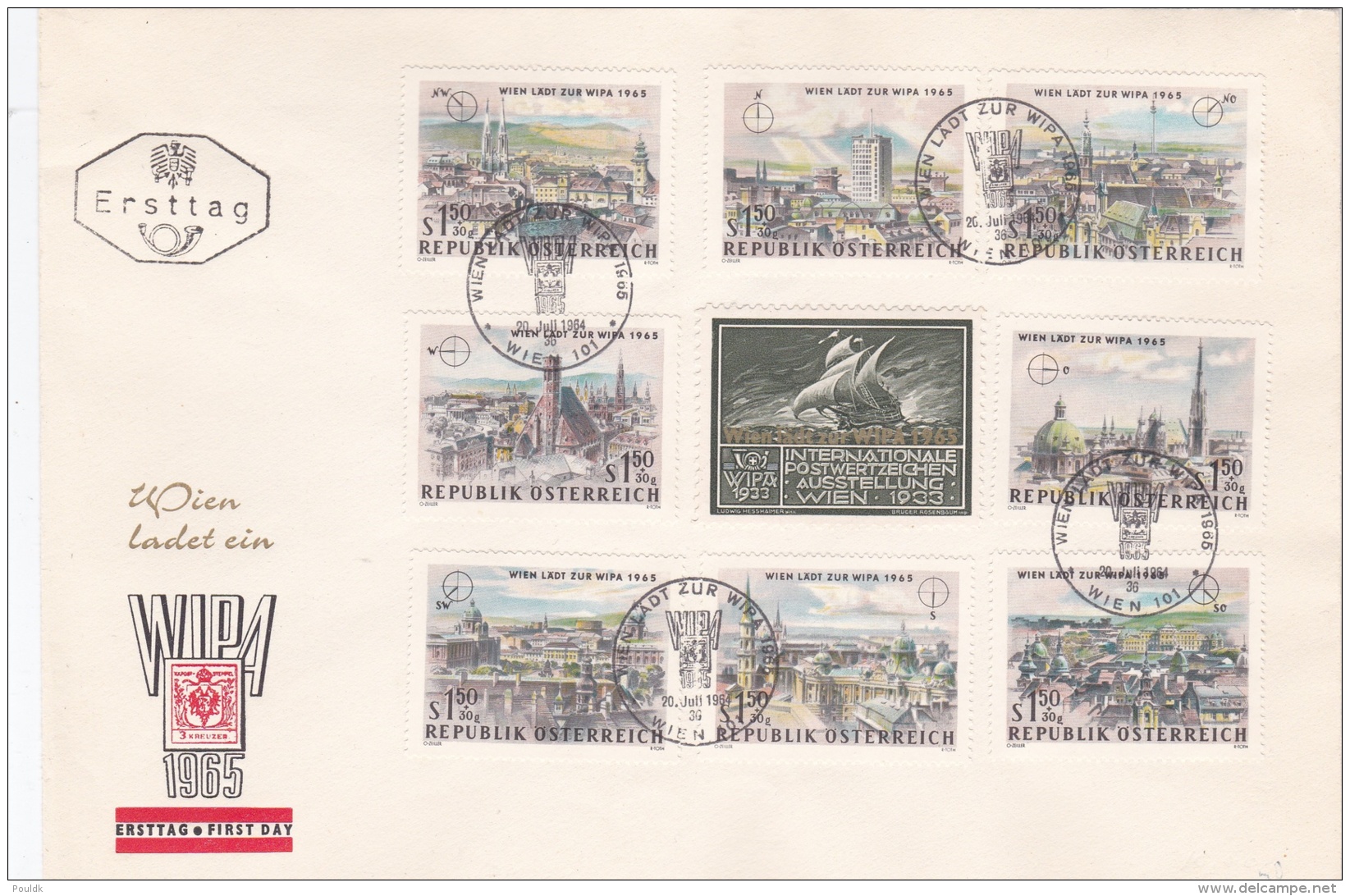 Austria FDC 1965 WIPA    (LAR8-11) - Esposizioni Filateliche