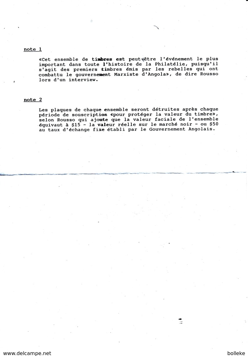 Angola - Militaires - Tigres - Lettre De 1986 - Lettre Des Rebelles Pour L'indépendance De L'Angola - Très Rare - - Angola