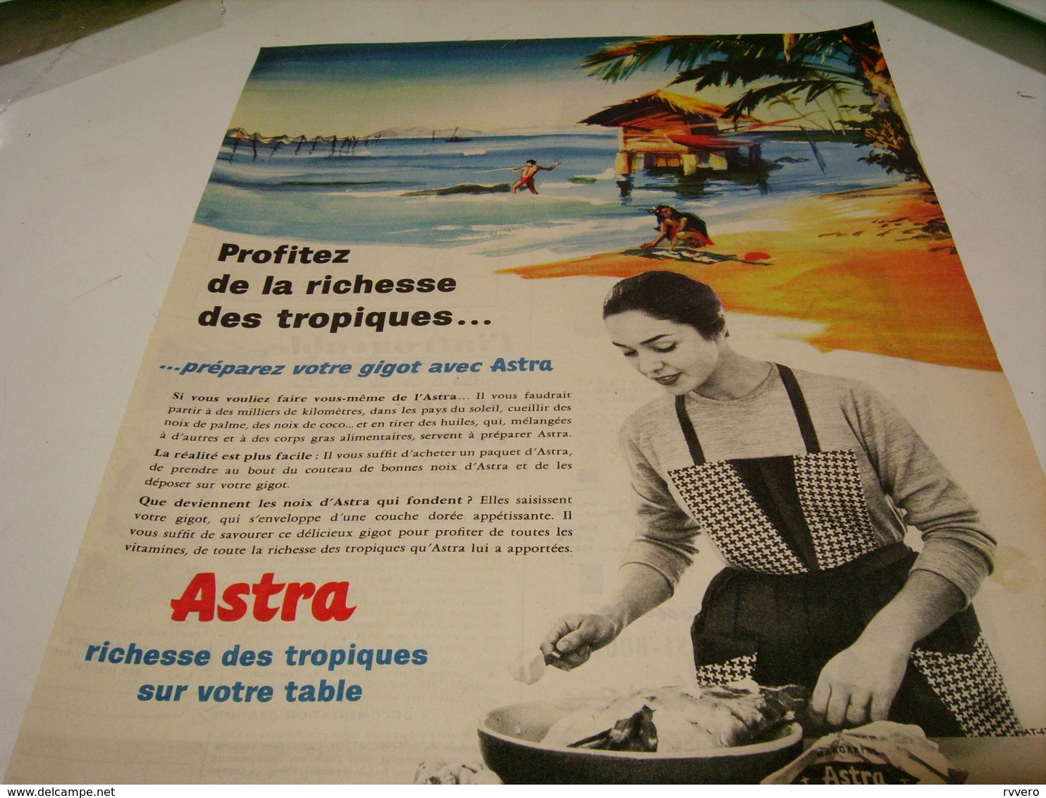 ANCIENNE  PUBLICITE RICHESSE DES TROPIQUE  MARGARINE ASTRA  1959 - Affiches