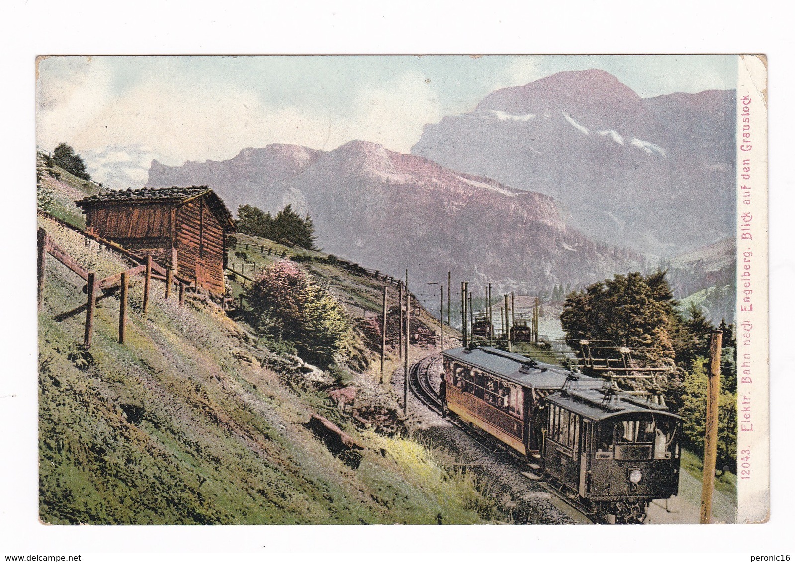 Jolie CPA Coul. Engelberg (canton D'Obwald, Suisse), Petit Train. A Voyagé En 1906 - Engelberg