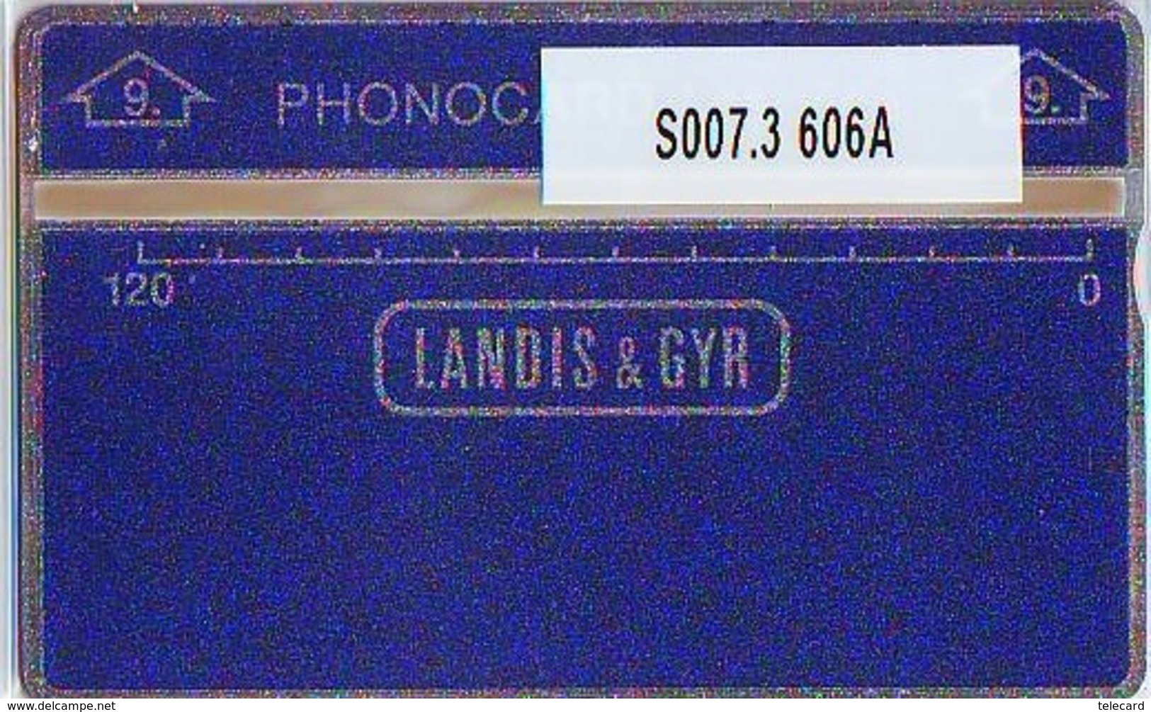 NEDERLAND LANDIS&GYR * SODECO * SERVICE CARD NR S007.3  606A  "9" ONGEBRUIKT *  MINT - Test & Service