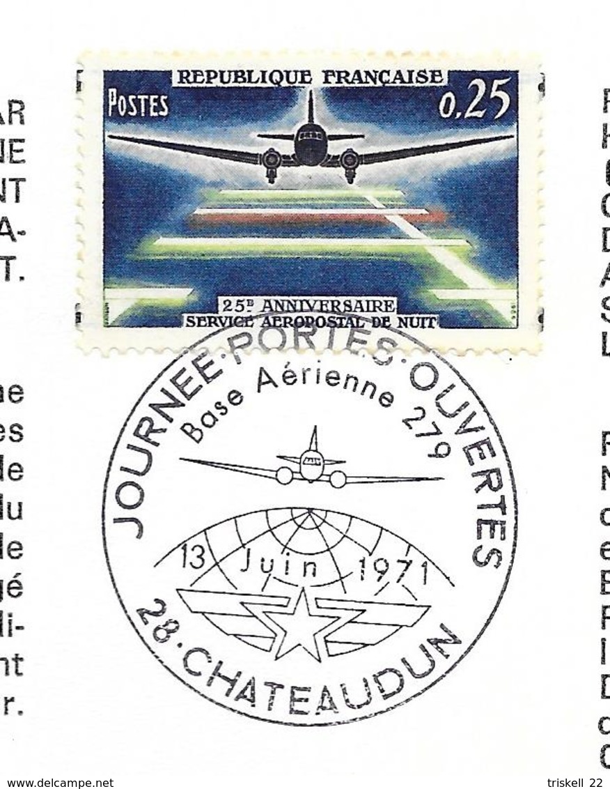 Encart Philatélique - Châteaudun Base Aérienne 279 / Journée Porte Ouverte Du 13 Juin 1971 - Briefe U. Dokumente