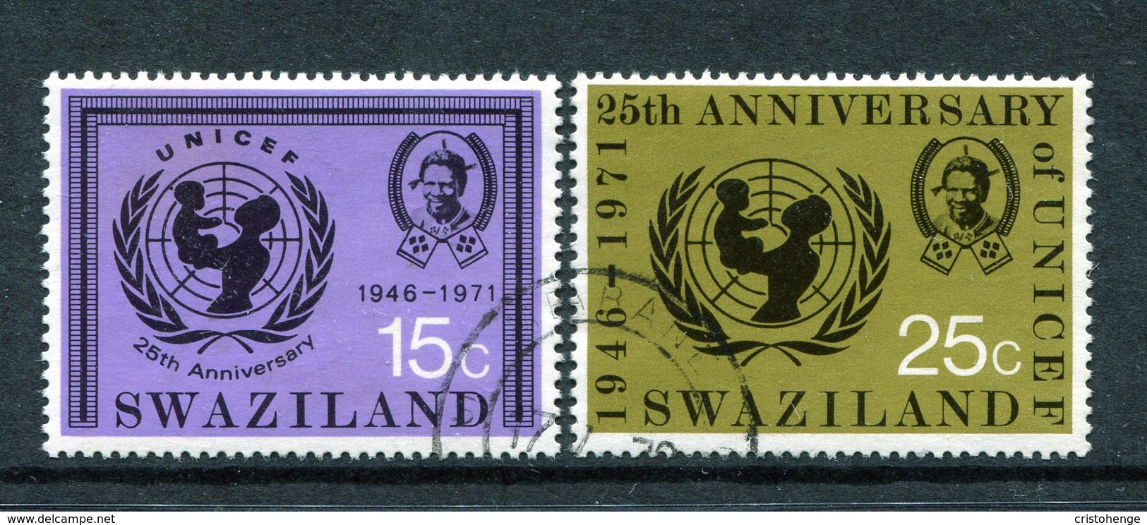 Swaziland 1972 25th Anniversary Of UNICEF Set Used (SG 192-193) - Swaziland (1968-...)