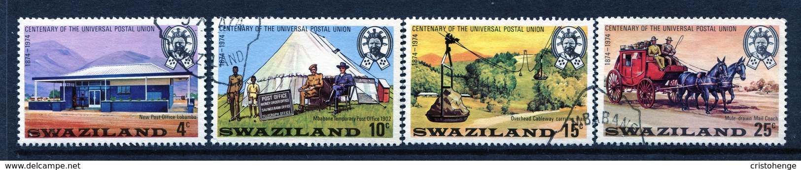 Swaziland 1974 Centenary Of UPU Set Used (SG 215-218) - Swaziland (1968-...)