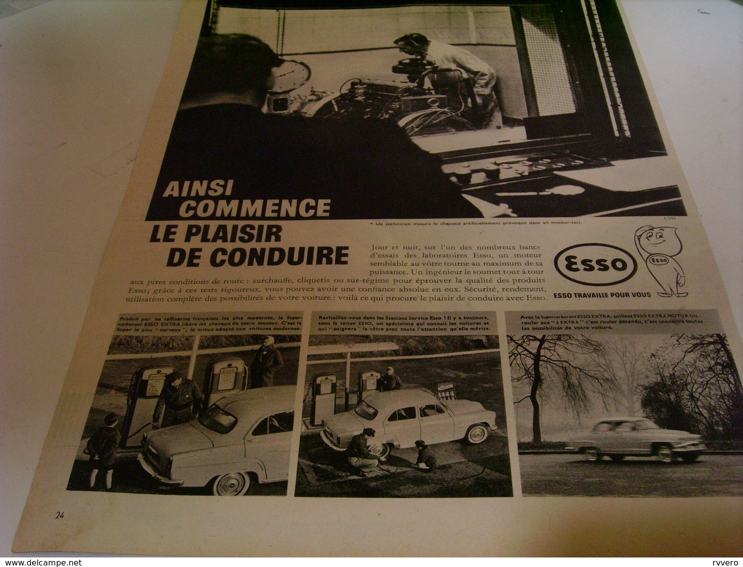 ANCIENNE PUBLICITE LE PLAISIR DE CONDUIRE CARBURANT ESSO 1959 - Autres & Non Classés