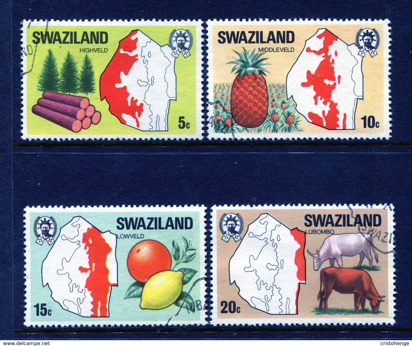 Swaziland 1977 Maps Of The Region Set Used (SG 280-283) - Swaziland (1968-...)