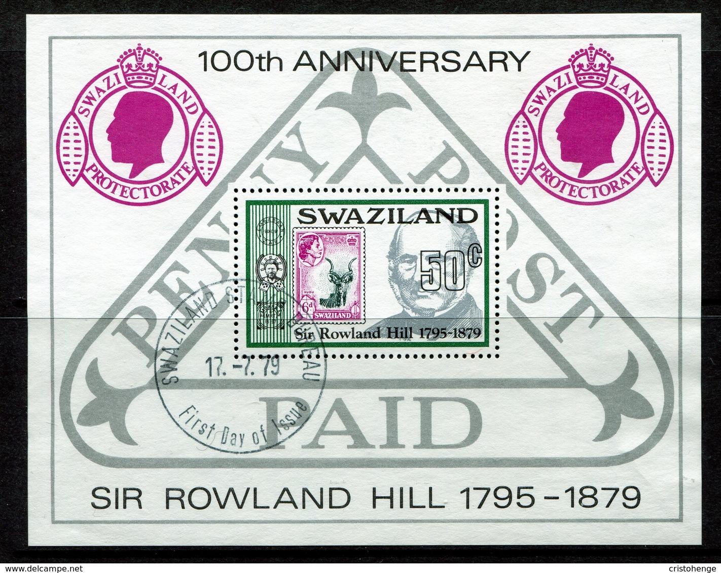 Swaziland 1979 Death Centenary Of Sir Rowland Hill Set MS (SG MS326) - Swaziland (1968-...)