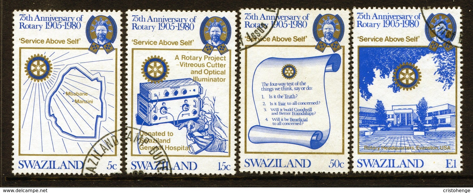 Swaziland 1980 75th Anniversary Of Rotary International Set Used (SG 336-339) - Swaziland (1968-...)