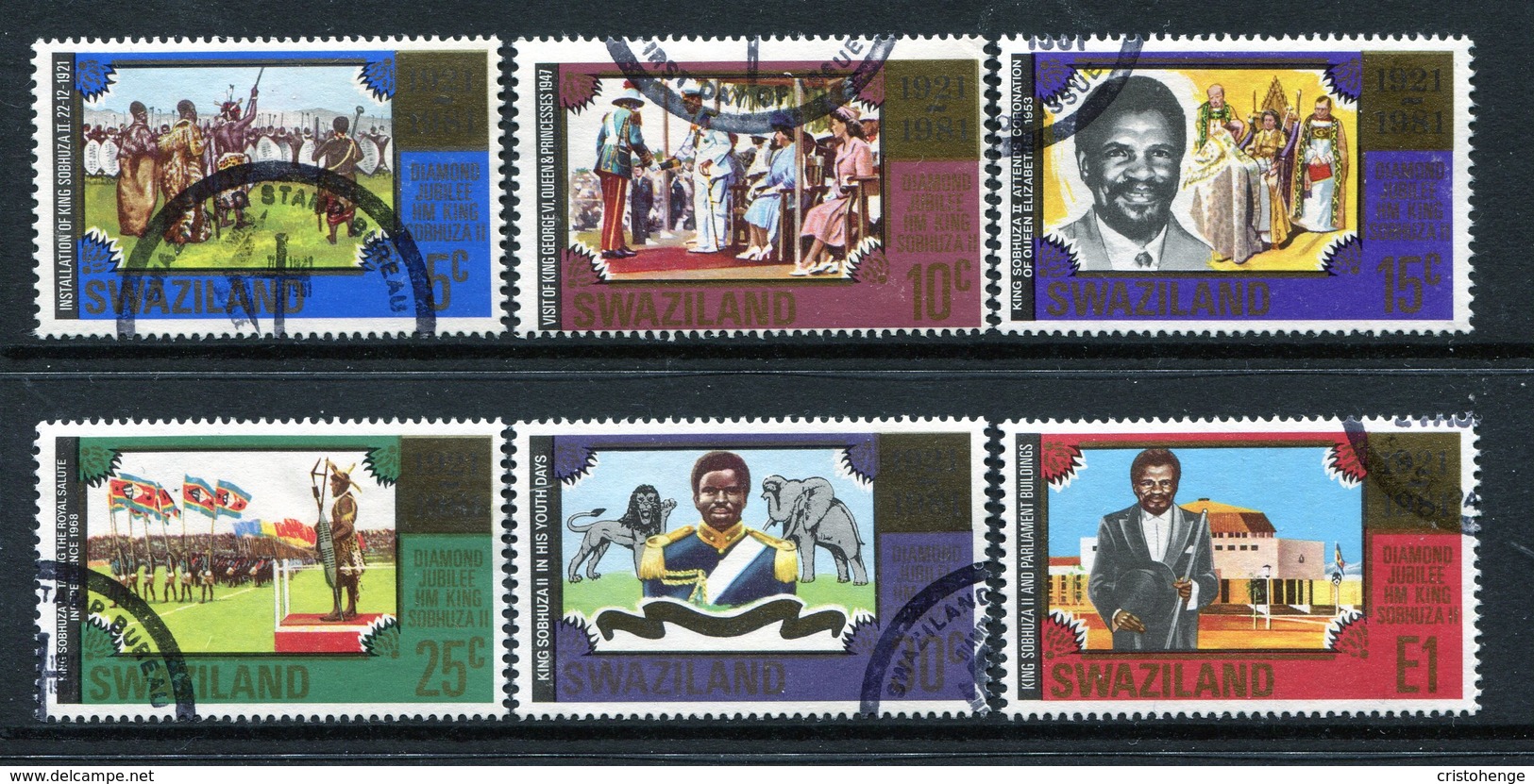 Swaziland 1981 Diamond Jubilee Of King Sobhuza II Set Used (SG 379-384) - Swaziland (1968-...)