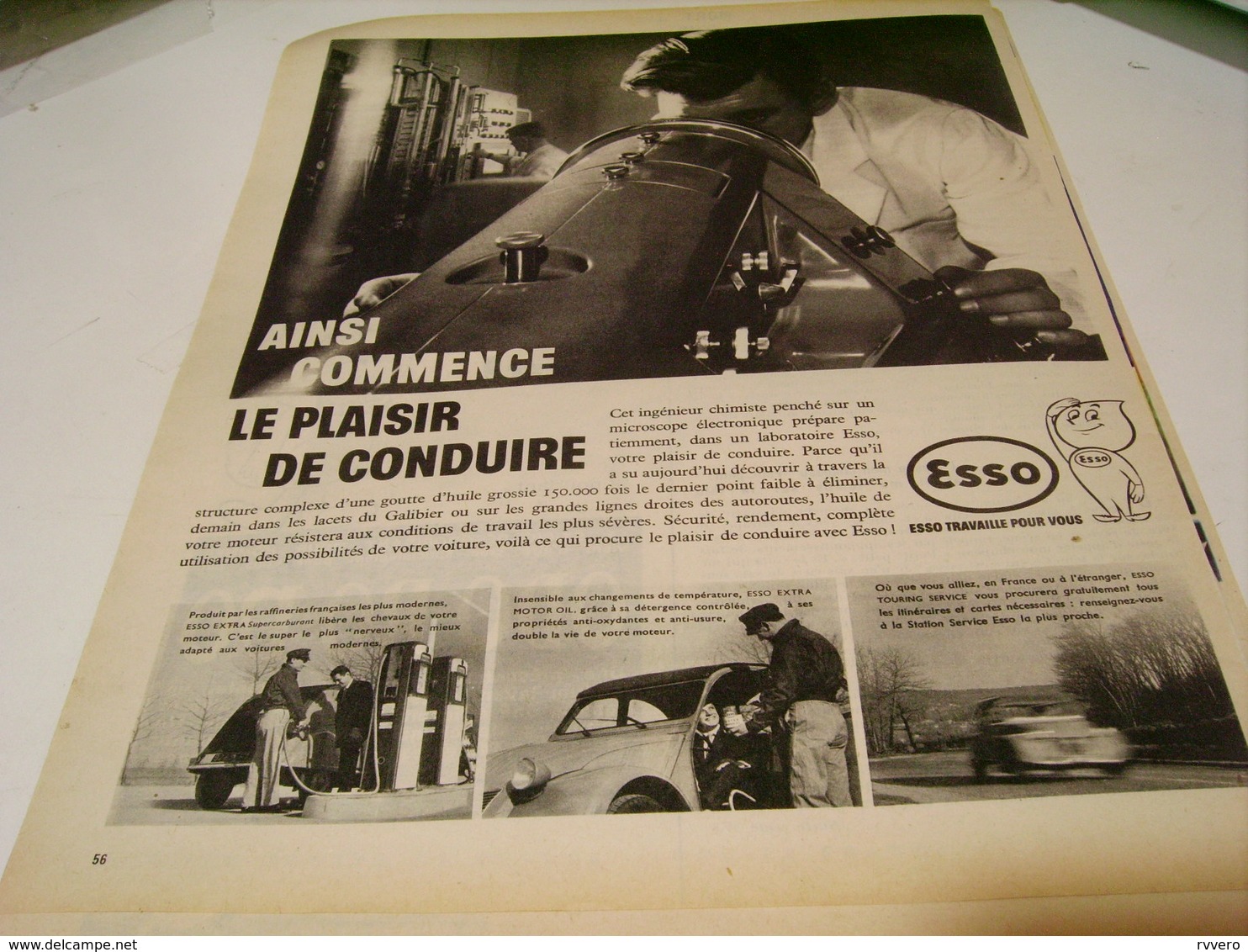 ANCIENNE PUBLICITE LE PLAISIR DE CONDUIRE CARBURANT ESSO 1959 - Autres & Non Classés