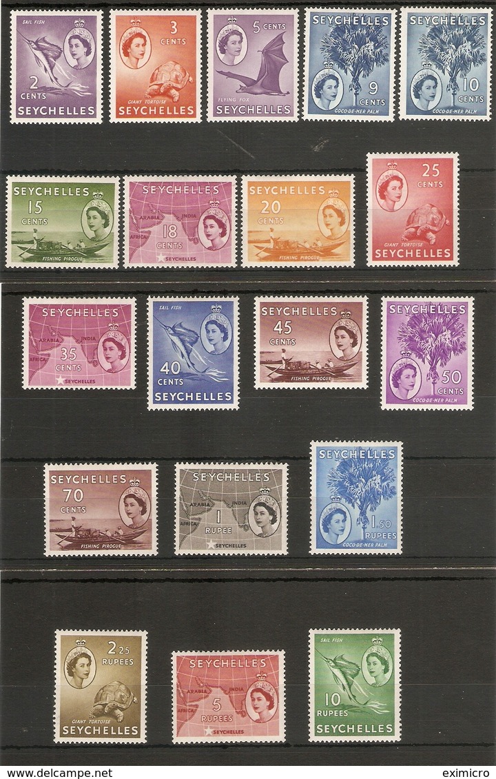 SEYCHELLES 1954 - 1961 SET SG 174/188 MOUNTED MINT Cat £80 - Seychelles (...-1976)