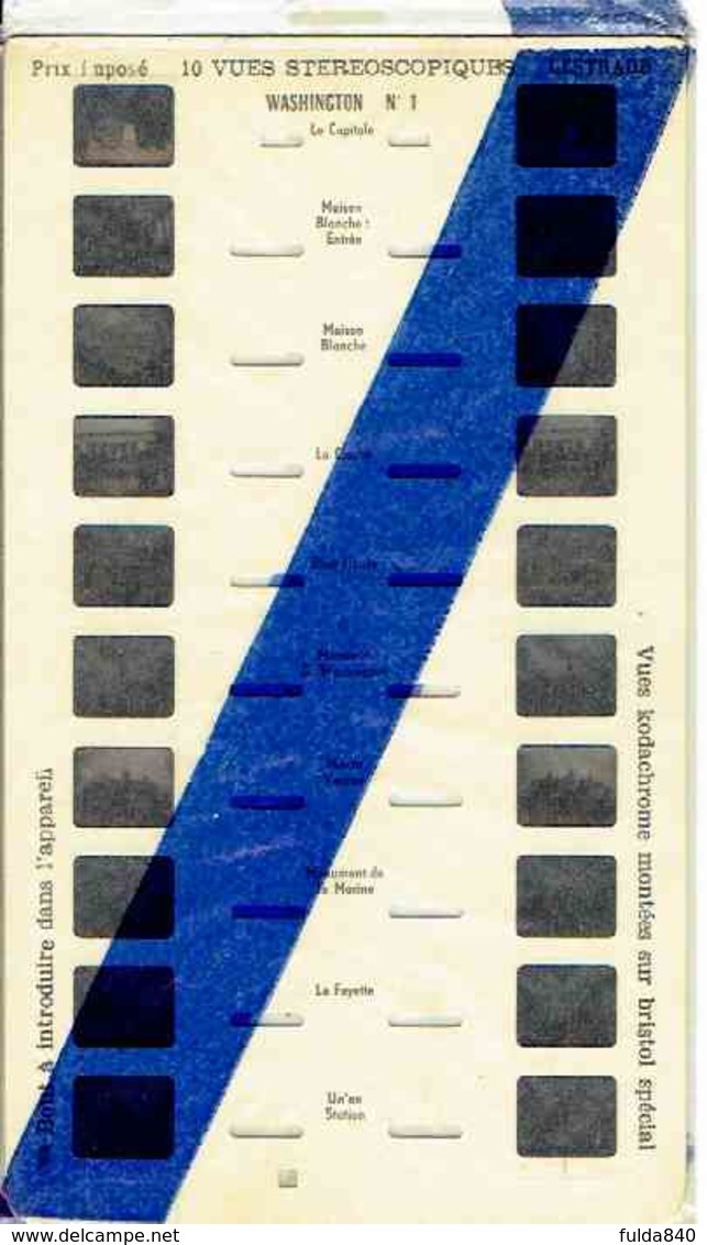 STEREOCARTE LESTRADE. 10 Vues Kodachrome - WASHINGTON. 1.   1950/58. - Dias