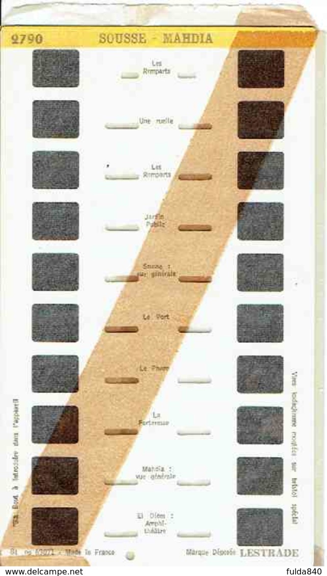 STEREOCARTE LESTRADE. 2790. 10 Vues Kodachrome - SOUSSE-MAHDIA.   1950/58. - Diapositive