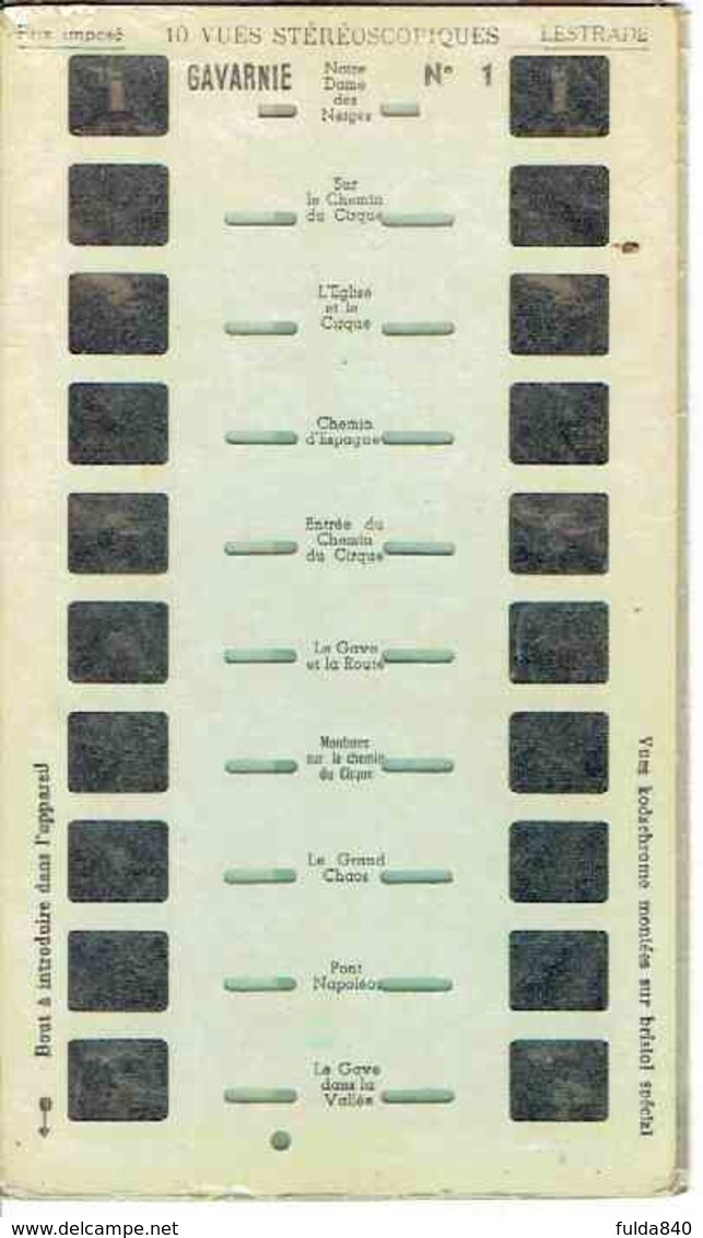 STEREOCARTE LESTRADE. 10 Vues Kodachrome - CAVARNIE.  1.   1950/58. - Diapositives