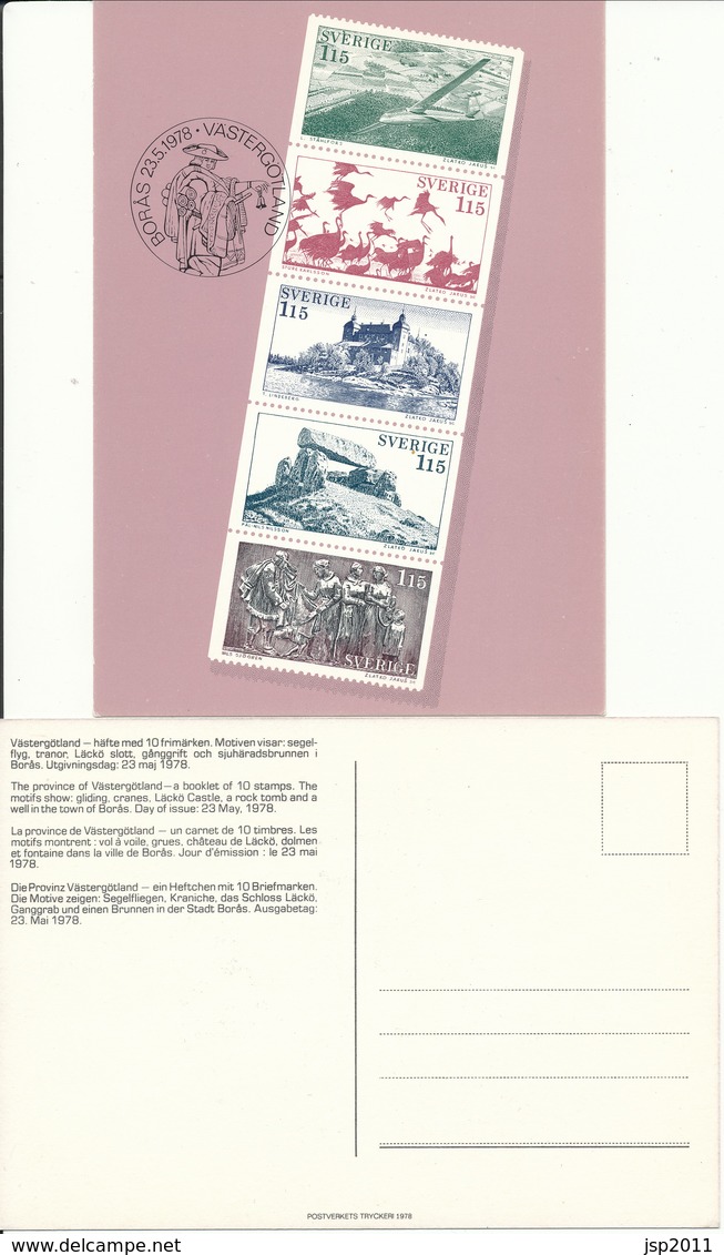 Sweden 1978. Facit # 1045-1049. Official Postcard Issued By The Swedisk Post. New/Unused - Cartoline Maximum