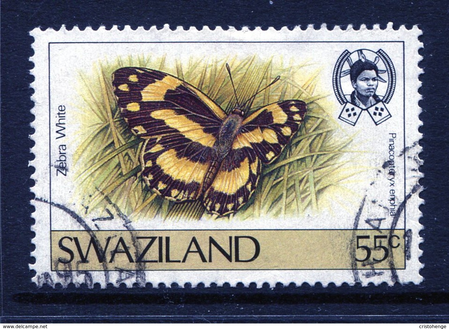 Swaziland 1987 Butterflies - 1st Issue - 55c Value Used (SG 524) - Swaziland (1968-...)