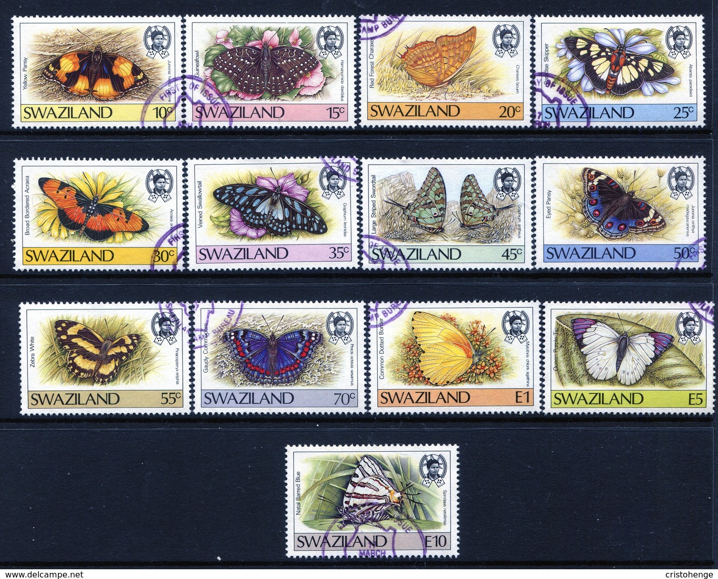 Swaziland 1987 Butterflies - 1st Issue - Set Used (SG 516-528) - Swaziland (1968-...)