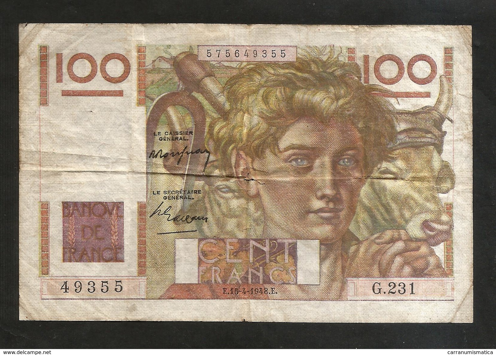 FRANCE - BANQUE De FRANCE - 100 Francs  Jeune Paysan  ( E.15 - 4 - 1948 ) - 100 F 1945-1954 ''Jeune Paysan''