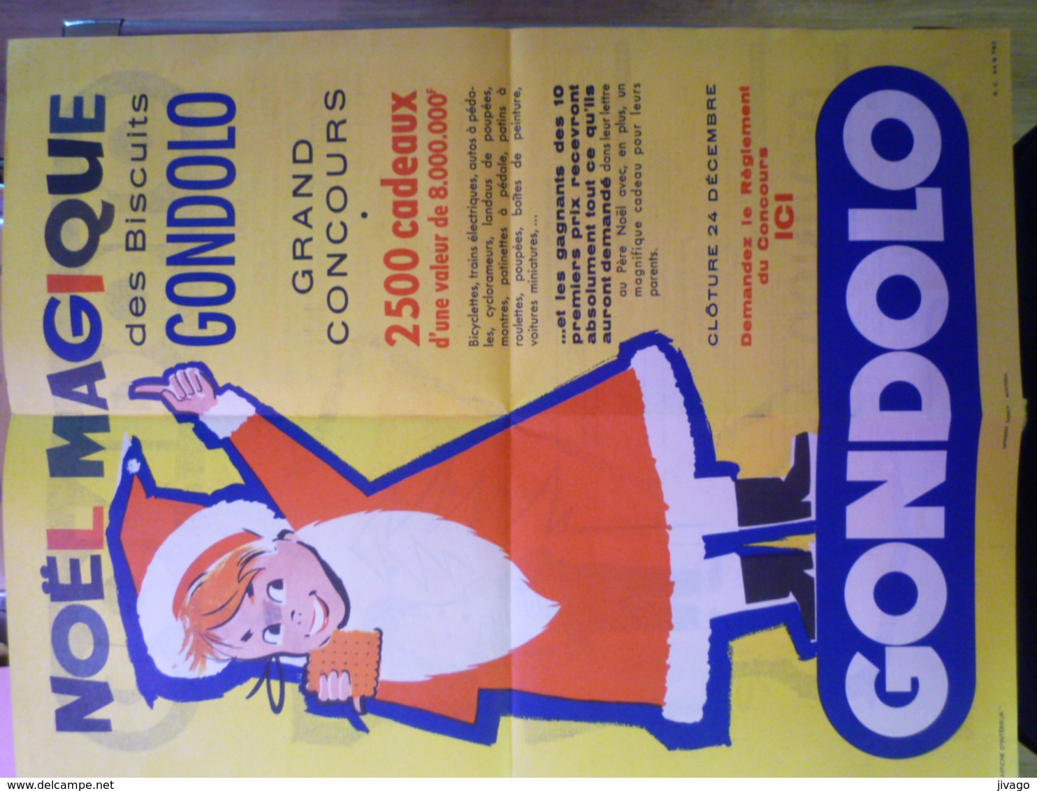 AFFICHE  "PUB"  NOËL MAGIQUE Des  BISCUITS  " GONDOLO "      (Format  29 X 39cm) - Posters