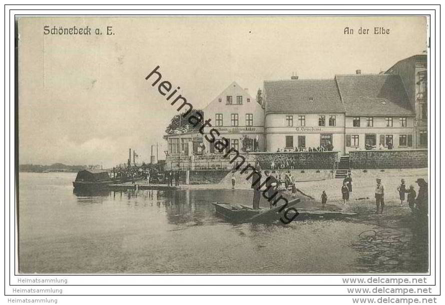 Schönebeck - Gasthaus Zum Goldenen Anker - Inhaber C. Crackau - Schoenebeck (Elbe)