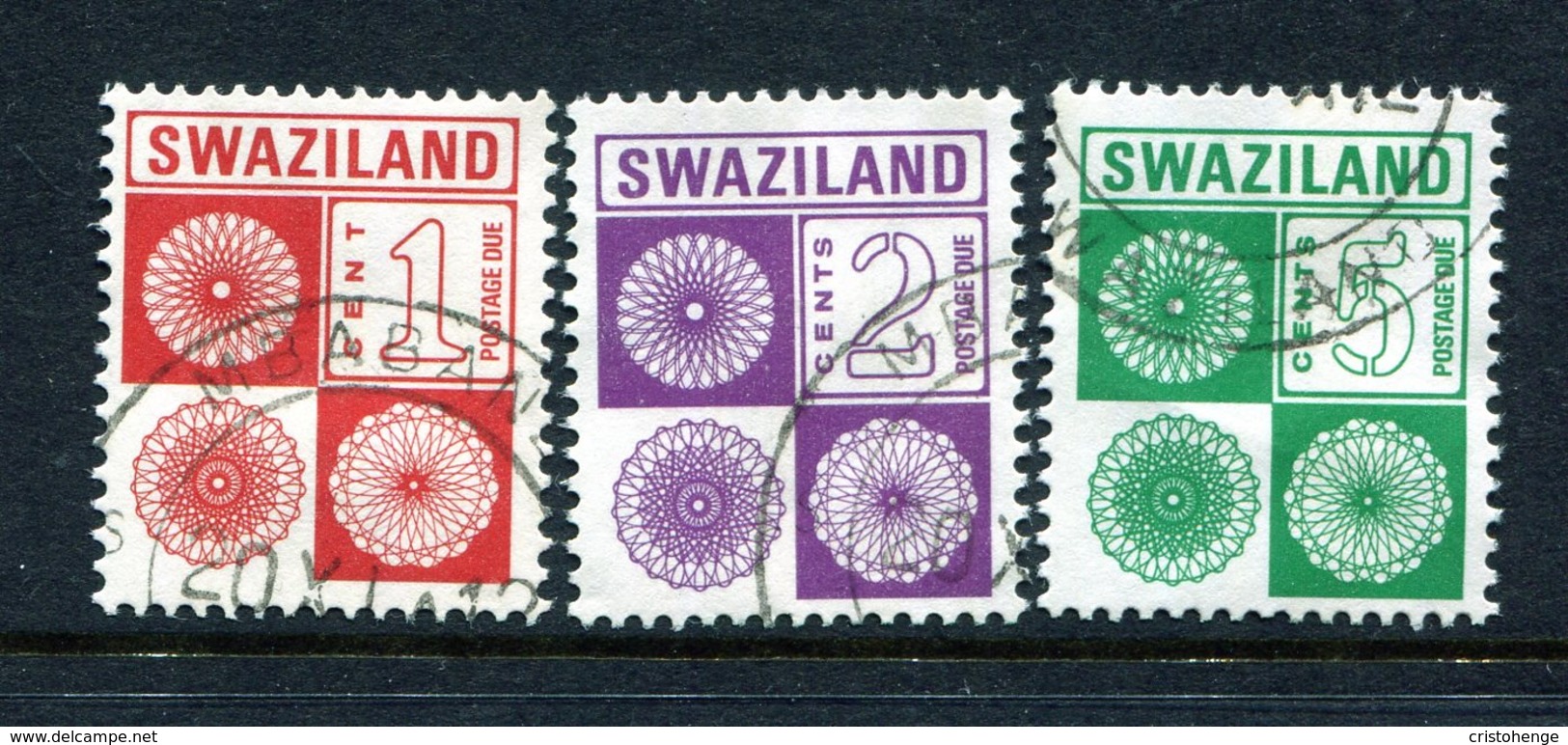Swaziland 1978-85 Postage Due - No Imprint Date - Set Used (SG D19-D21) - No D19a - Swaziland (...-1967)
