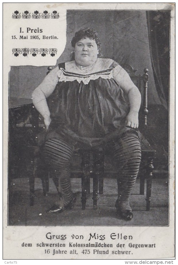 Santé - Médecine - Gruss Von Miss Ellen - Femme 16 Ans 475 Livres - Dem Schwersten Kolossalmädchen - Berlin 19 Mai 1905 - Santé