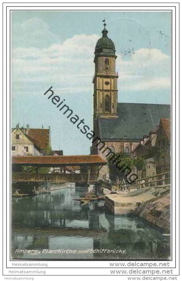 Amberg - Pfarrkirche Und Schiffbrücke - Amberg