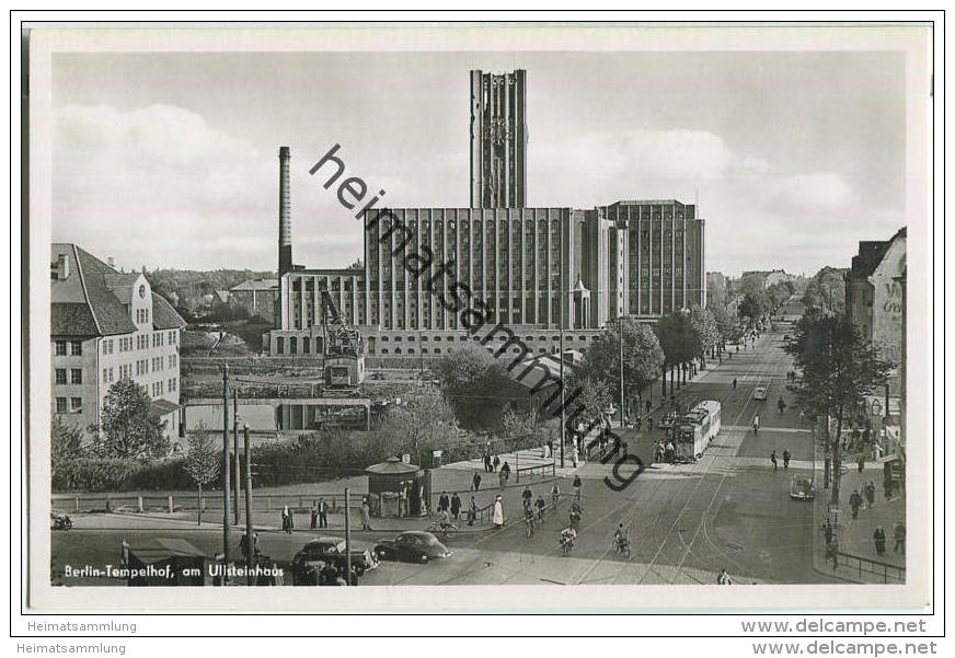 Berlin - Tempelhof - Ullsteinhaus - Strassenbahn - Foto-AK 50er Jahre - Tempelhof