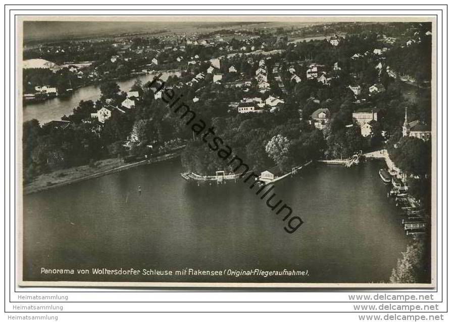 Panorama Von Woltersdorfer Schleuse Mit Flakensee - Fliegeraufnahme - Foto-AK - Woltersdorf