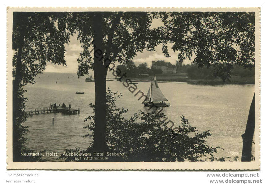 Neustadt In Holstein - Ausblick Vom Hotel Seeburg Auf Die Yachtschule - Foto-AK Gel. 1931 - Neustadt (Holstein)