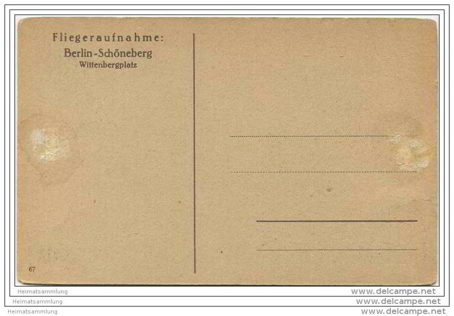 Berlin-Schöneberg - Wittenbergplatz - Fliegeraufnahme 20er Jahre - Schoeneberg