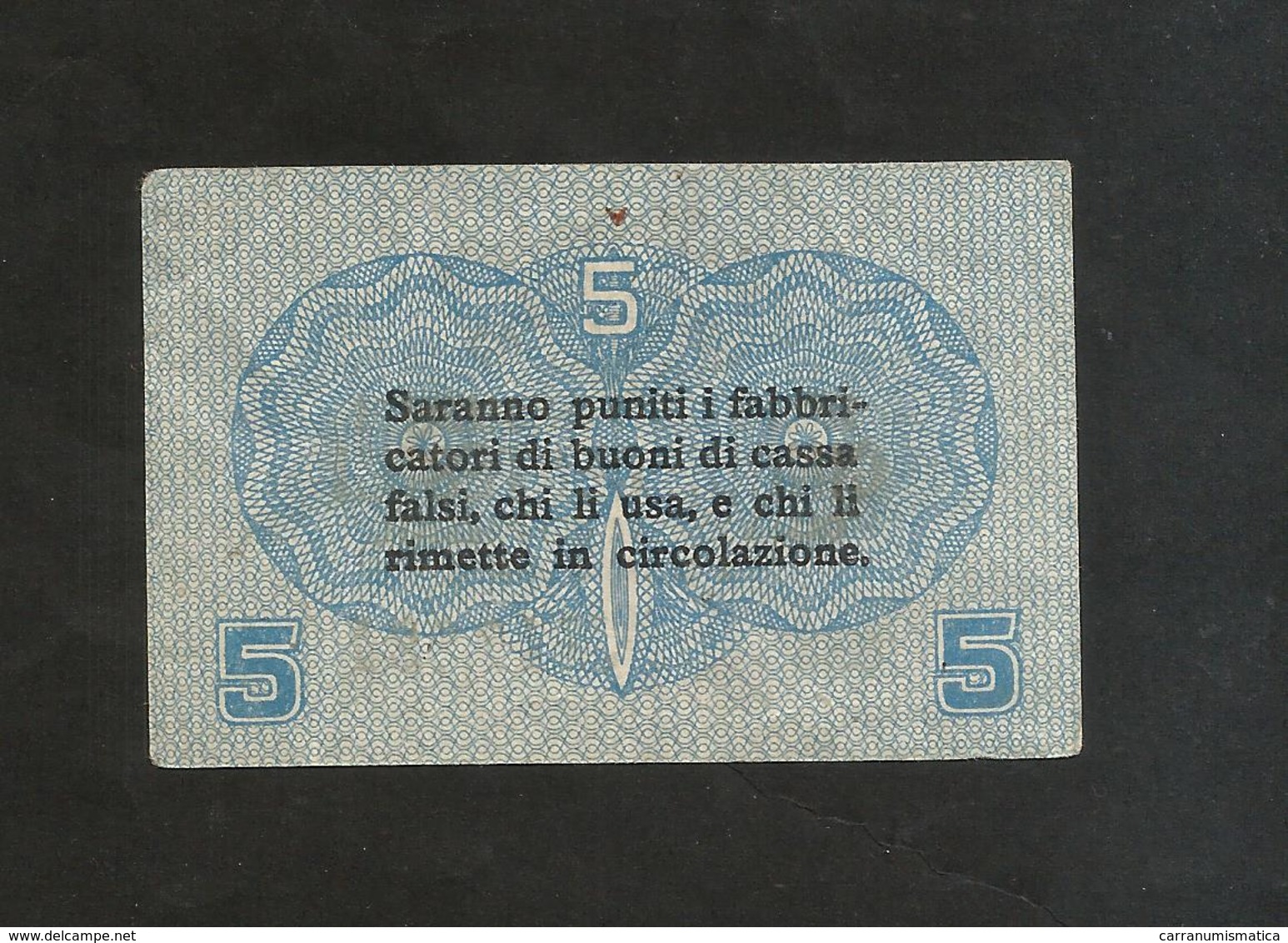 CASSA VENETA Dei PRESTITI- BUONO Di CASSA Da 5 CENTESIMI ( 1918 ) - [ 4] Emissions Provisionelles