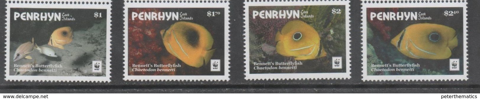 PENRHYN , 2017, MNH, WWF, FISH, 4v - Unused Stamps