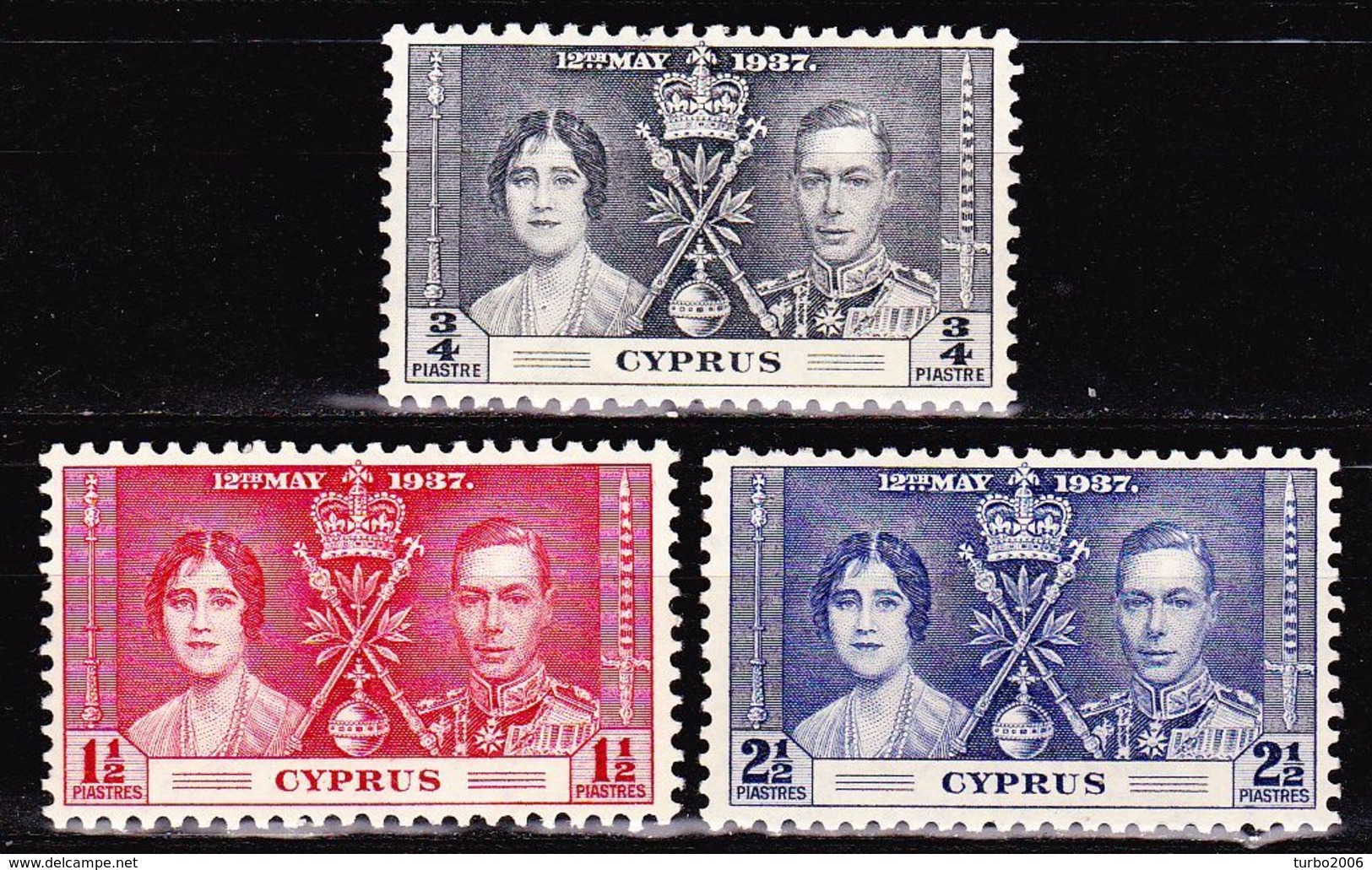 CYPRUS 1937coronation Of King George VI MH Set Vl. 142 / 144 - Cyprus (...-1960)