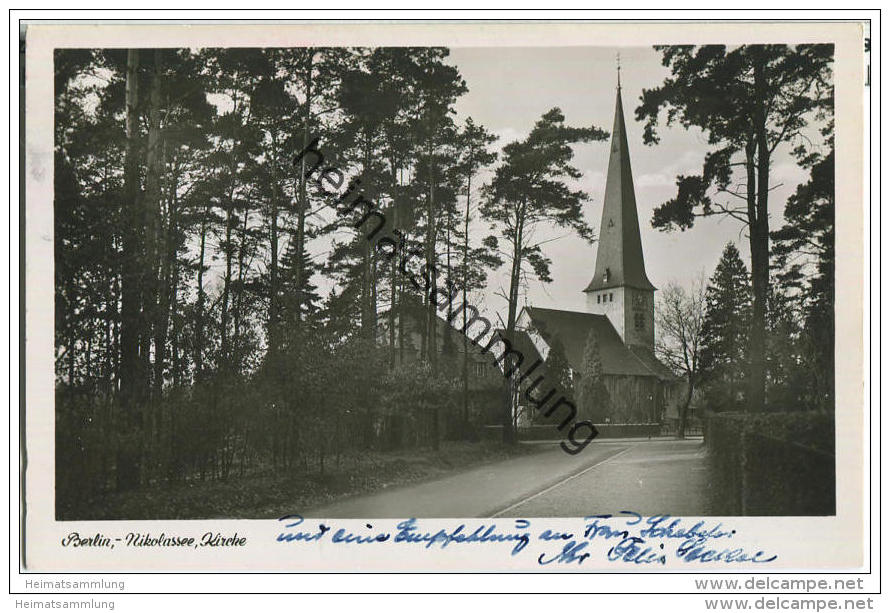 Berlin - Nikolassee - Kirche - Foto-AK - Zehlendorf